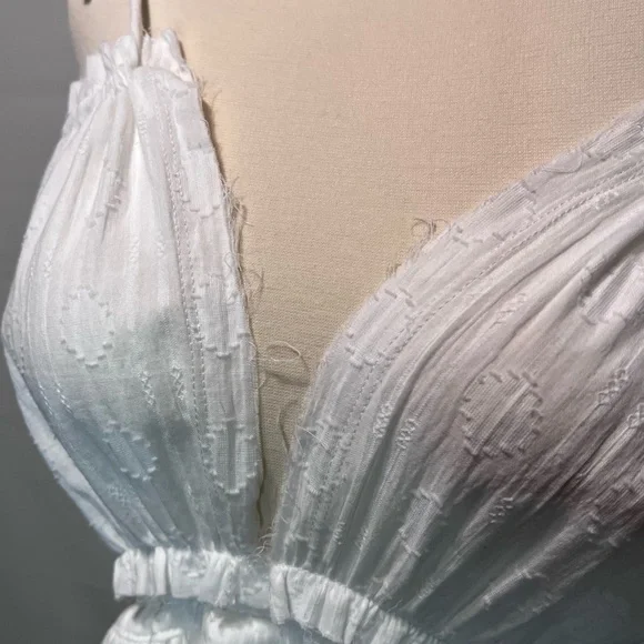 NWT Olia Sundress White Polka Dot Halter Open Back Dress Size Small Flirty - Picture 2 of 10